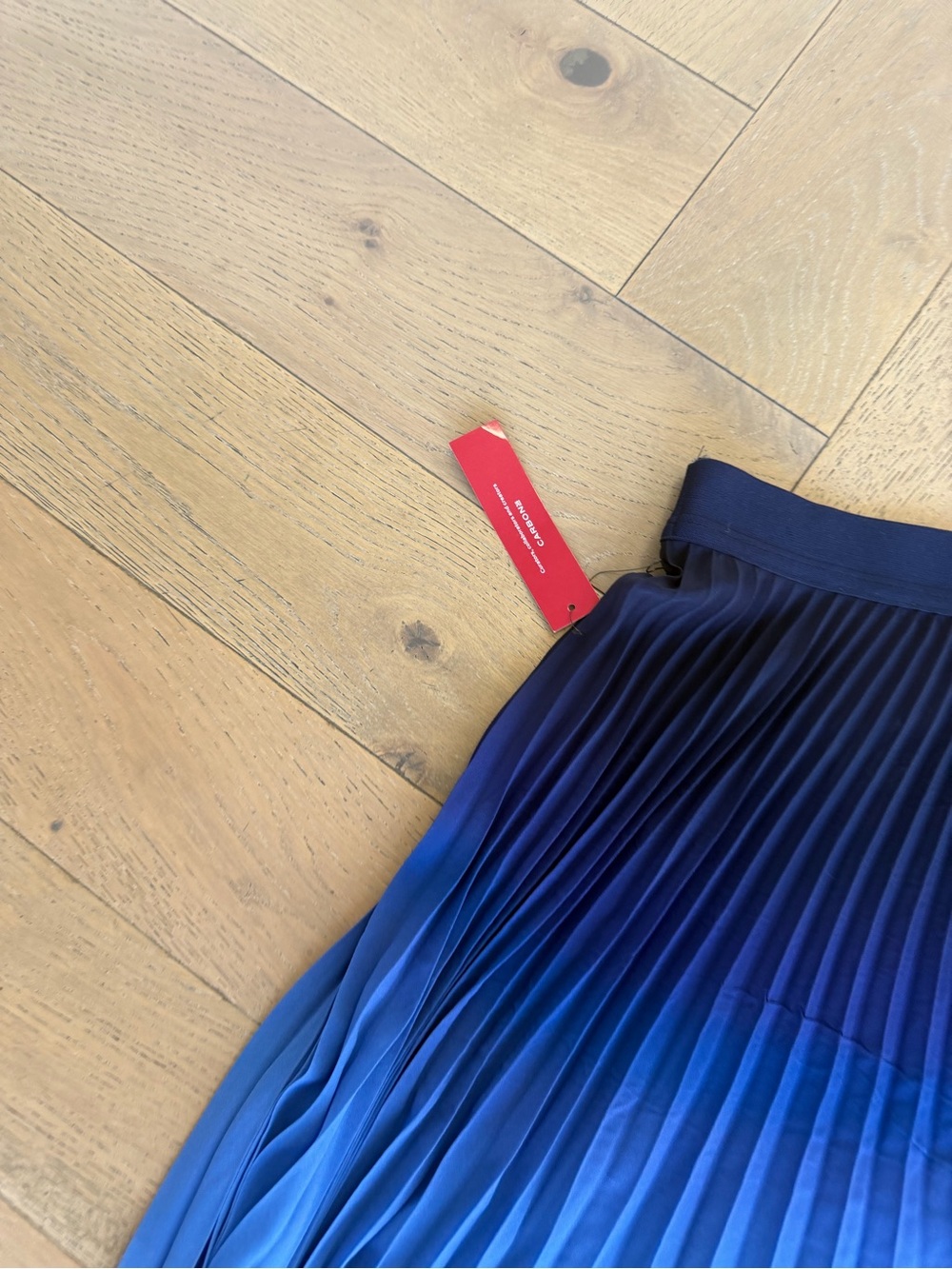 Carbon38 Navy Ombre Pleated Mesh Skirt - Picture 10 of 10